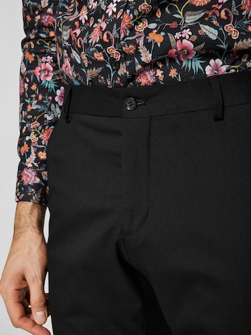 SELECTED HOMME Slimfit Spodnie w kant w kolorze czarny