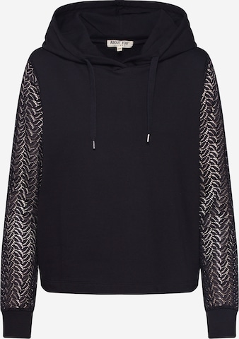 ABOUT YOU Sweatshirt 'Svenja' in Zwart: voorkant