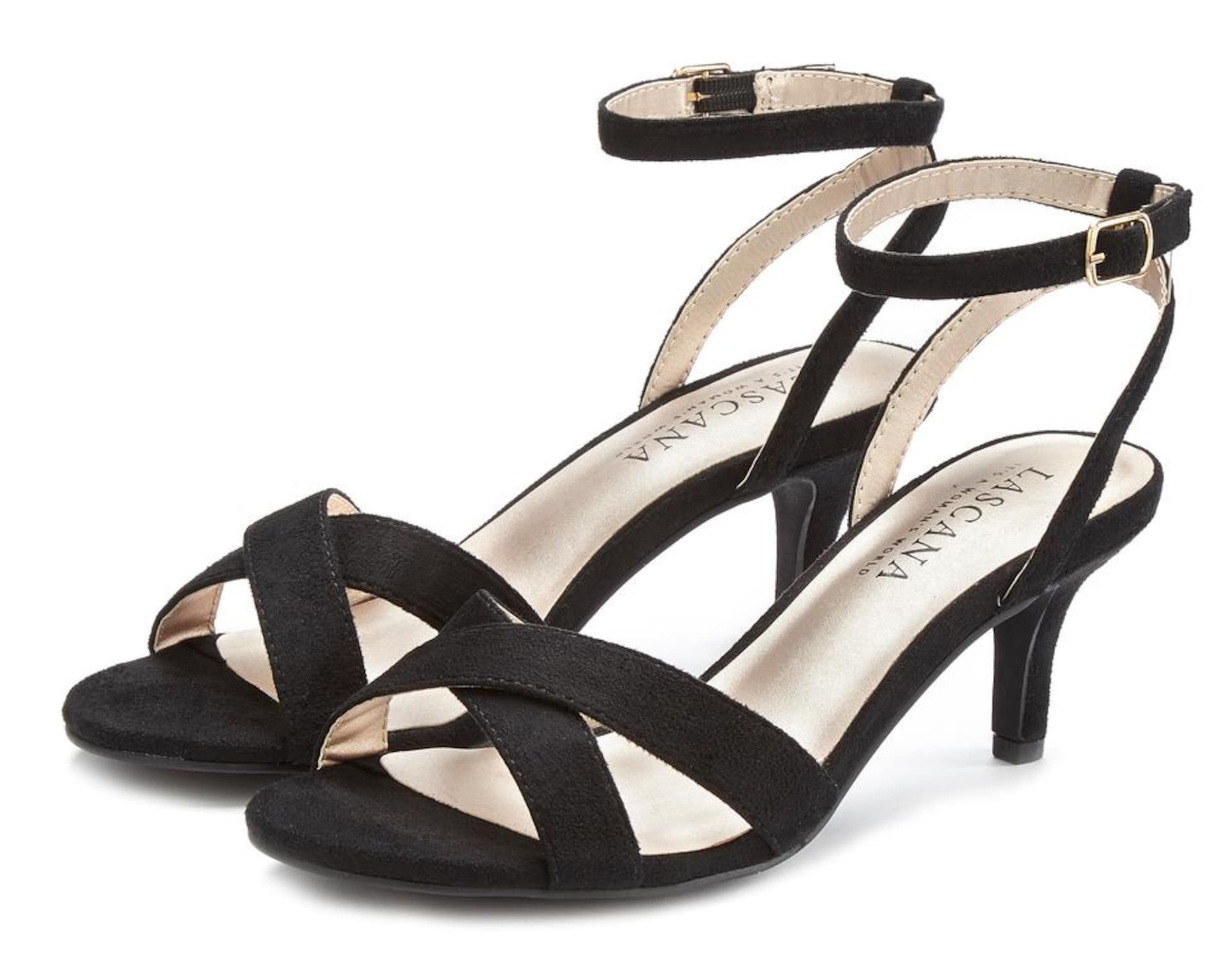 LASCANA Páskové sandály – černá