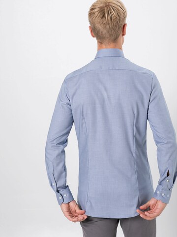 OLYMP Slim fit Business Shirt 'No. 6 Faux' in Blue: back