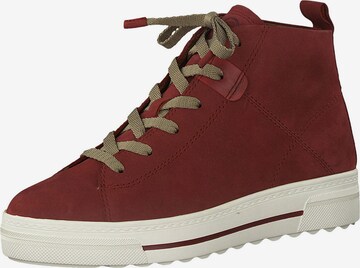 Tamaris GreenStep High-Top Sneakers in Red: front