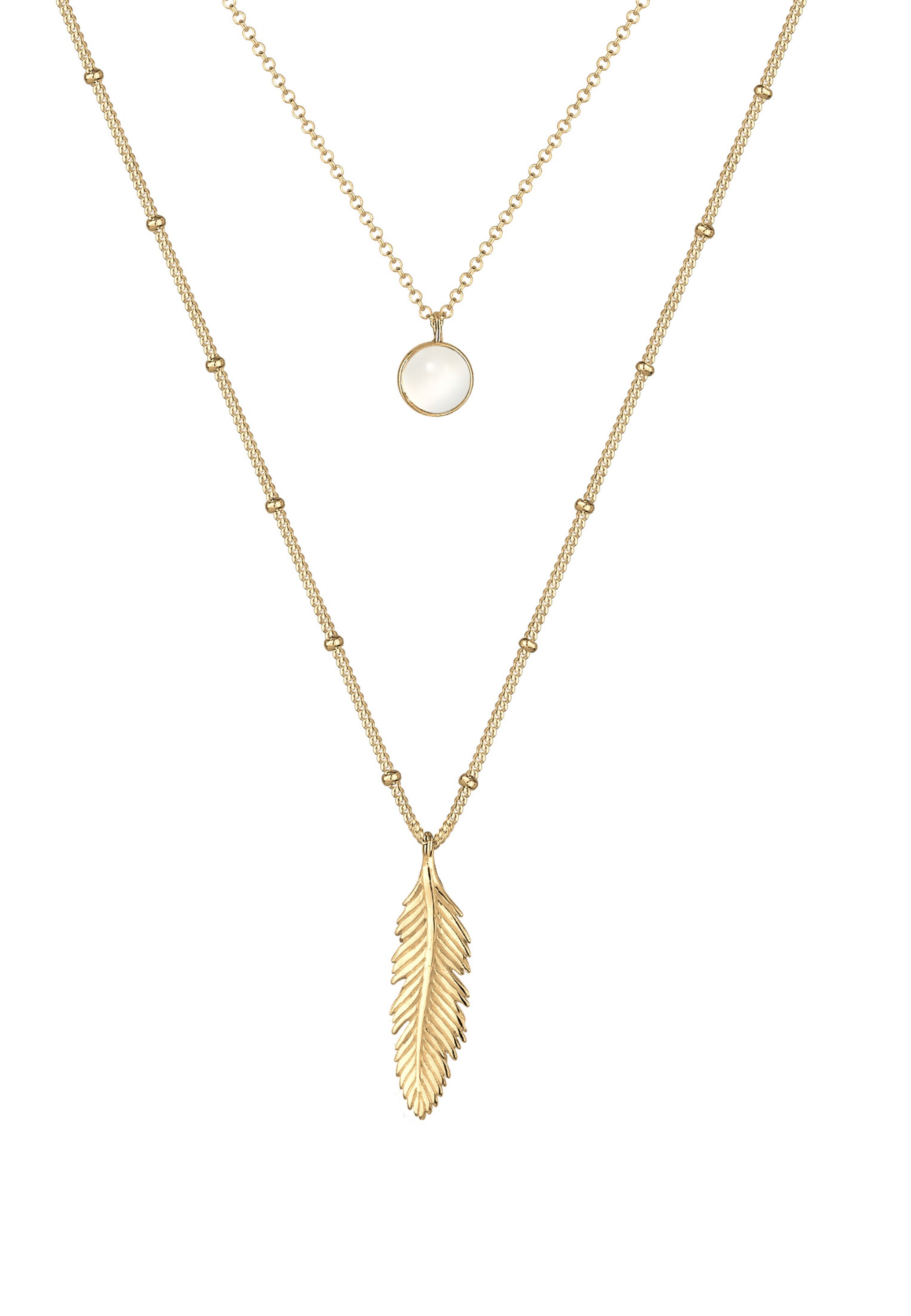 ELLI Layer Halskette 'Feder' in Gold