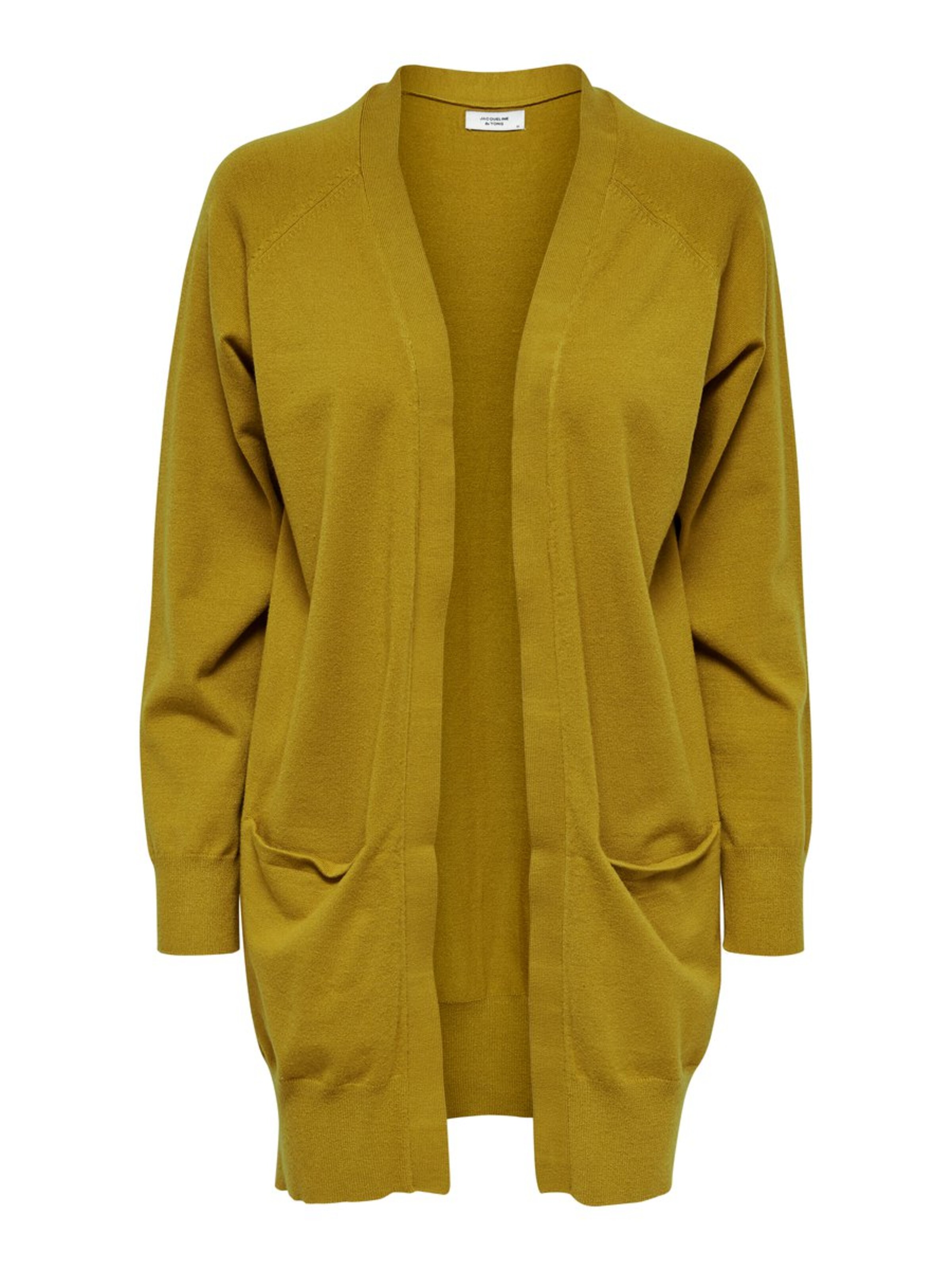 JACQUELINE de YONG - Gebreid vest 'Day' in de kleur Curry