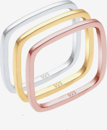 ELLI Ring Geo Tri Color in Silber: predná strana