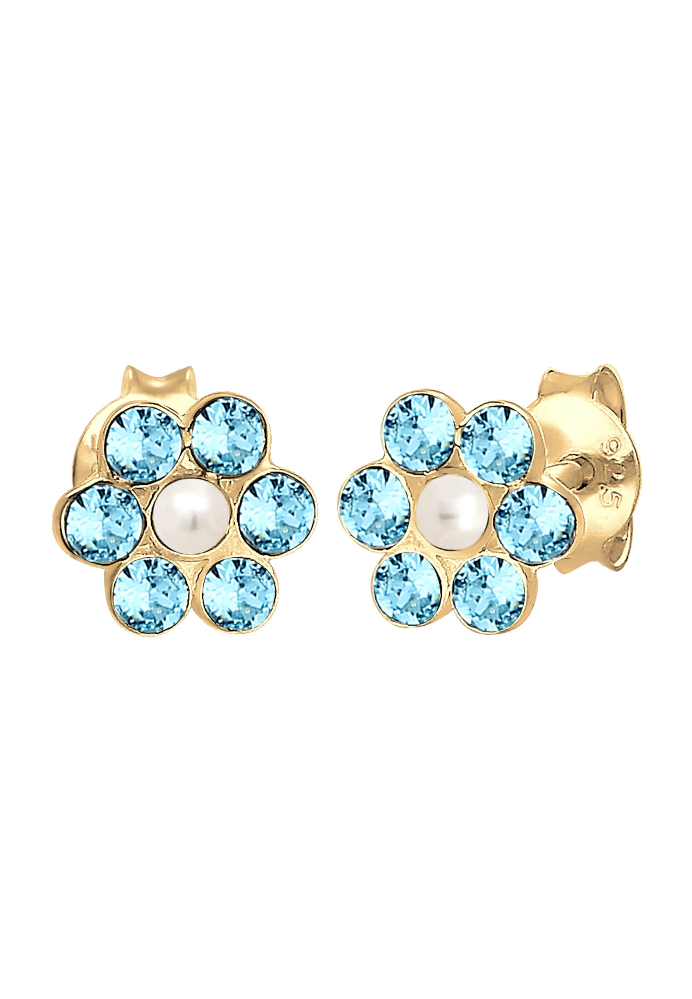 ELLI Sieraden 'Blume' in Blauw