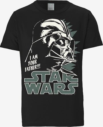 LOGOSHIRT Shirt 'Darth Vader' in Black: front