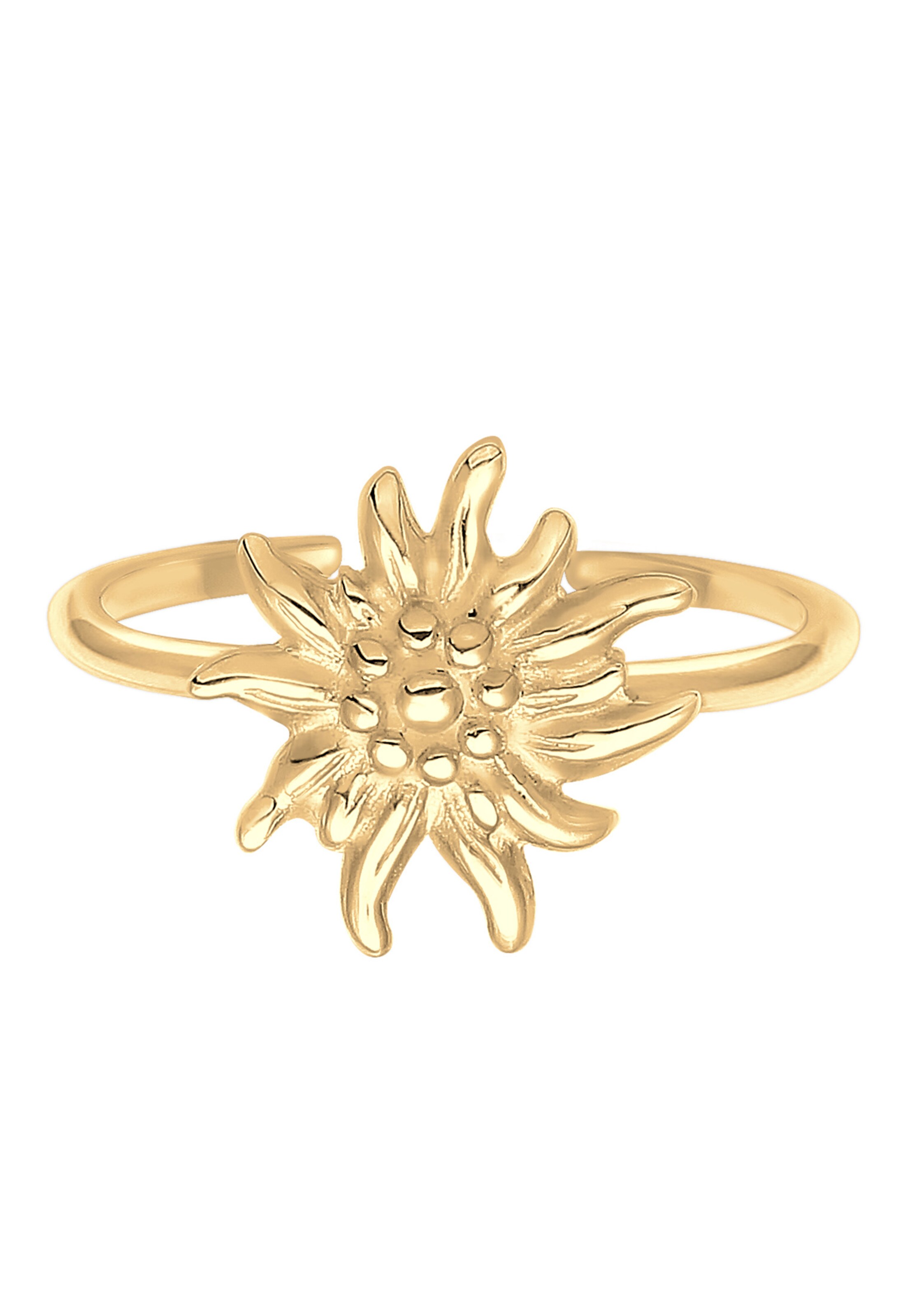 ELLI Ring 'Edelweiss' in Goud: voorkant