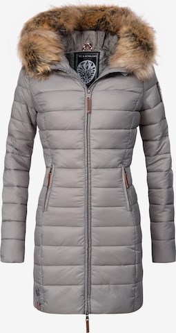 MARIKOO Winter Coat 'Rose' in Grey: front