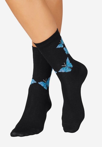 Chaussettes H.I.S en noir : devant