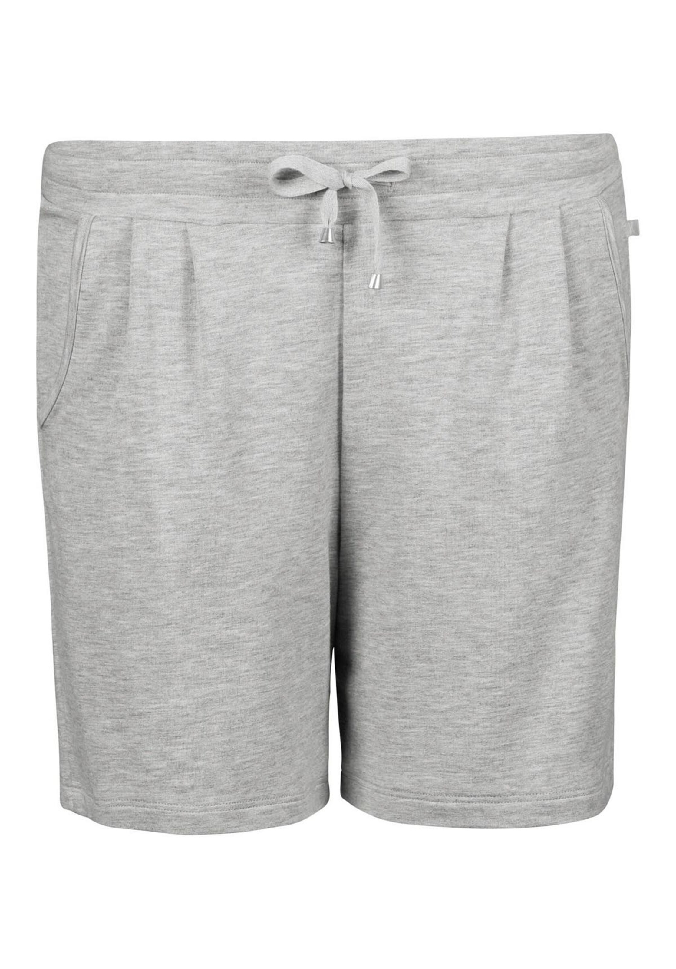 HUBER - Schlafanzug-Shorts '24 Hours Women Lounge' in graumeliert