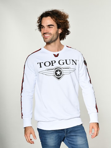 TOP GUN Sweatshirt 'Streak' in Wit: voorkant