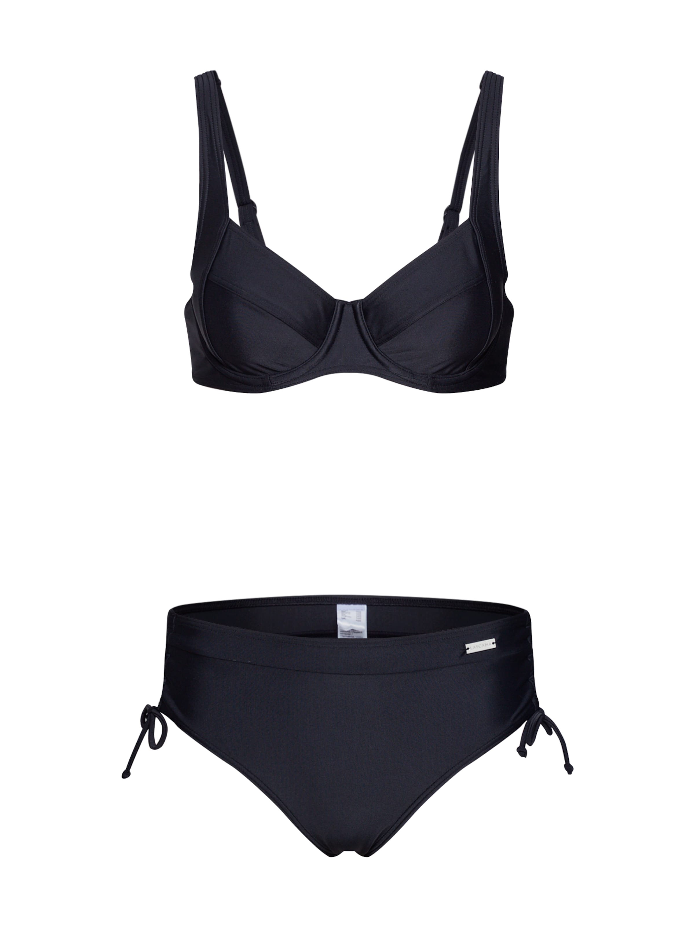 LASCANA T-shirt Bikini 'Wire-Bikini Set' in Black: front
