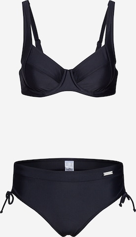 LASCANA - Biquíni 'Wire-Bikini Set' em preto: frente