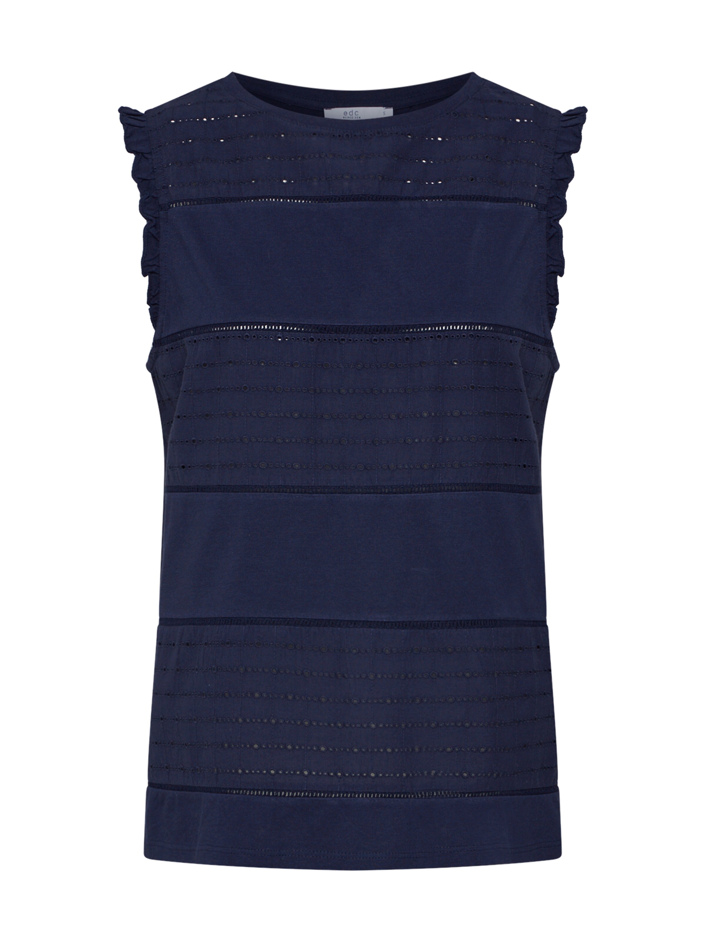 EDC BY ESPRIT - Top 'Front Embro Top' in de kleur Navy