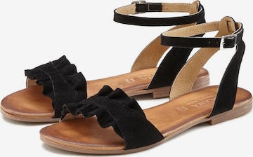 LASCANA Sandalen met riem in Zwart