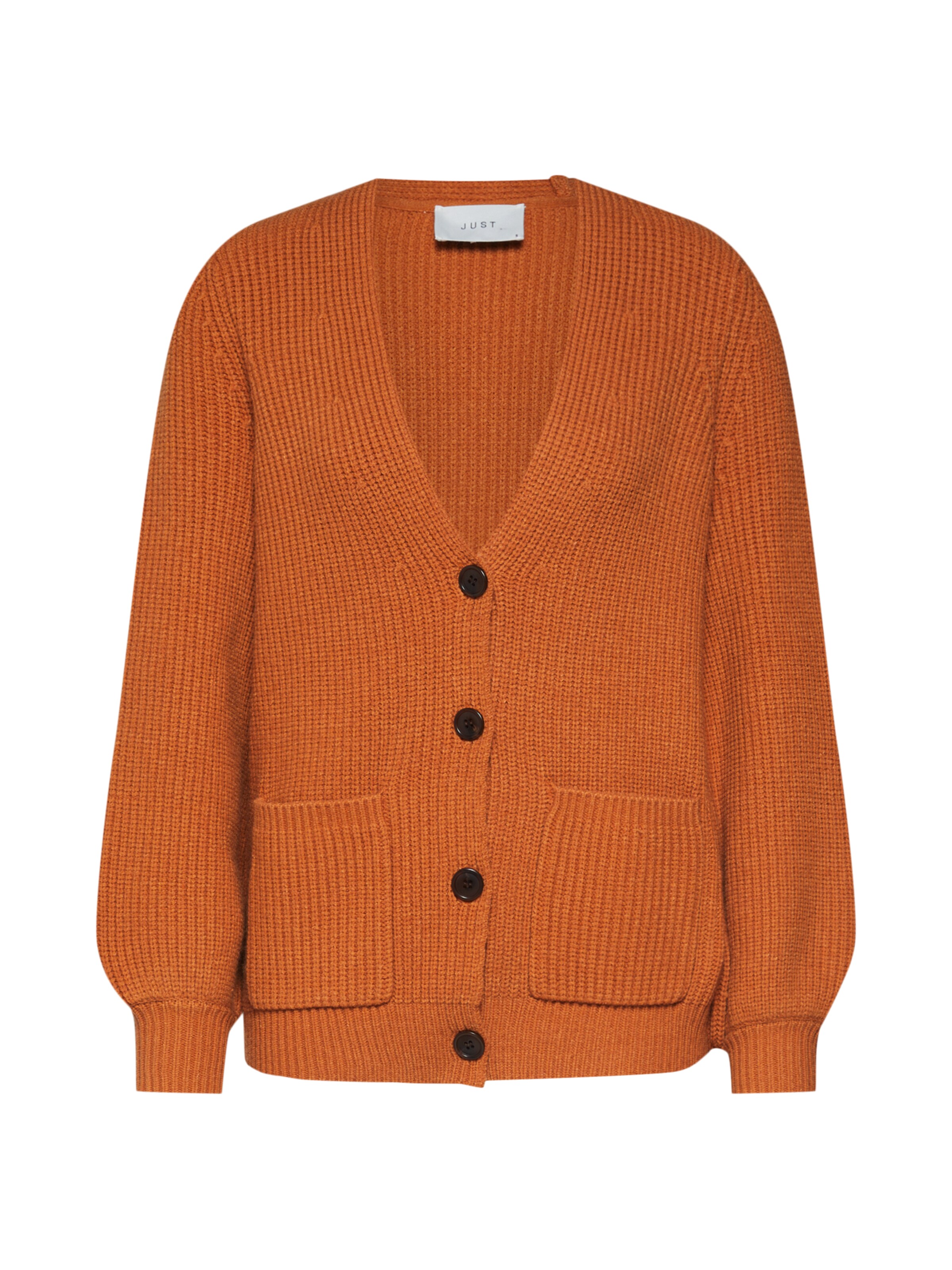 JUST FEMALE - Gebreid vest 'Sophie' in de kleur Sinaasappel