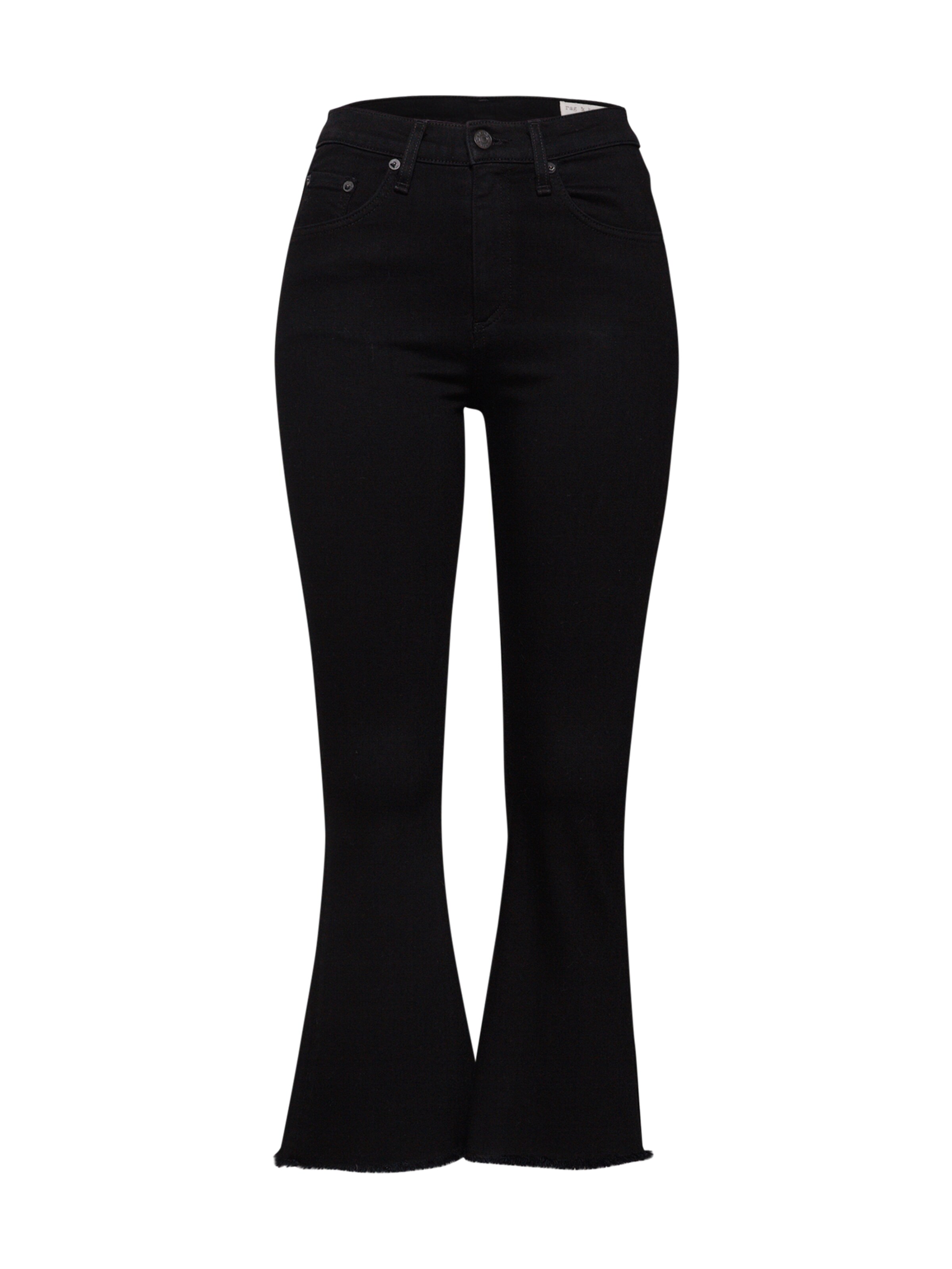 rag & bone - Jeans 'Crop Flare' in de kleur Zwart