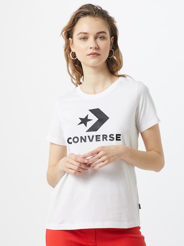 CONVERSE - Camisa 'Star Chevron' em branco: frente