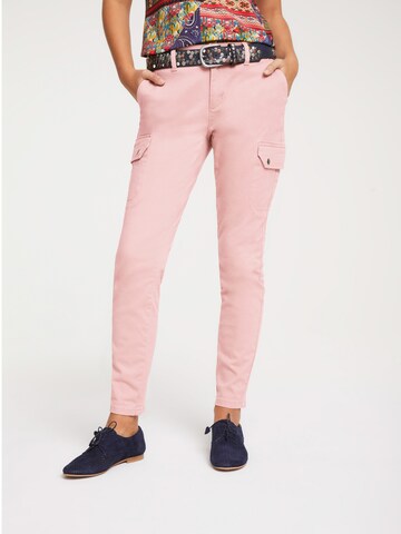 heine Slimfit Cargobukser i pink: forside