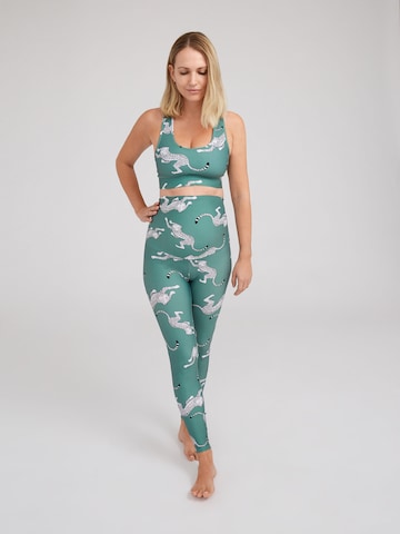 Hey Honey for EDITED Skinny Sportbroek 'Maternity Gepard' in Groen