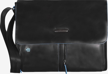 Piquadro Messenger 'Blue Square' in Black: front