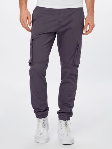 Only & Sons Tapered Cargo trousers 'Cam Stage' in Grey: front