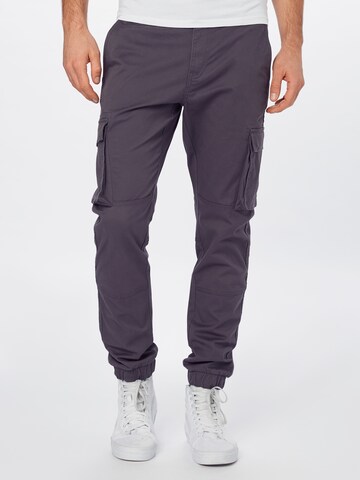 Only & Sons Tapered Cargo Pants 'Cam Stage' in Grey: front