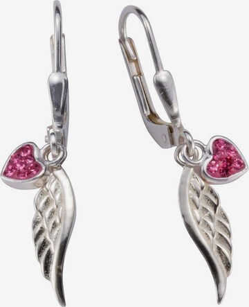 FIRETTI Earrings 'Feder, Herz' in Silver: front