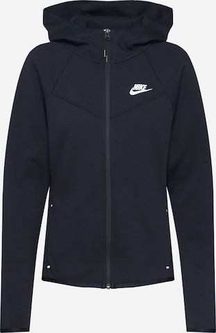 Jachetă  fleece de la Nike Sportswear pe negru: față