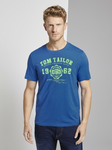 Coupe regular T-Shirt TOM TAILOR en bleu : devant