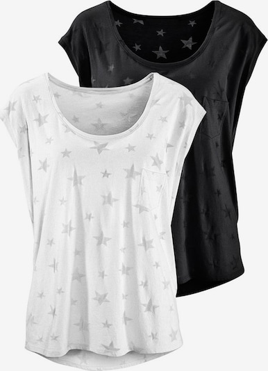 BEACH TIME Μπλουζάκι σε ασημόγκριζο / μαύρο / λευκό, Άποψη προϊόντος