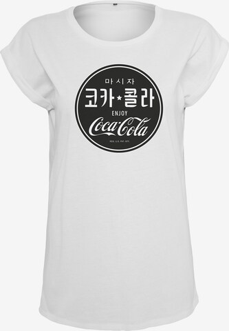 Merchcode Shirt 'Coca Cola' in Wit: voorkant