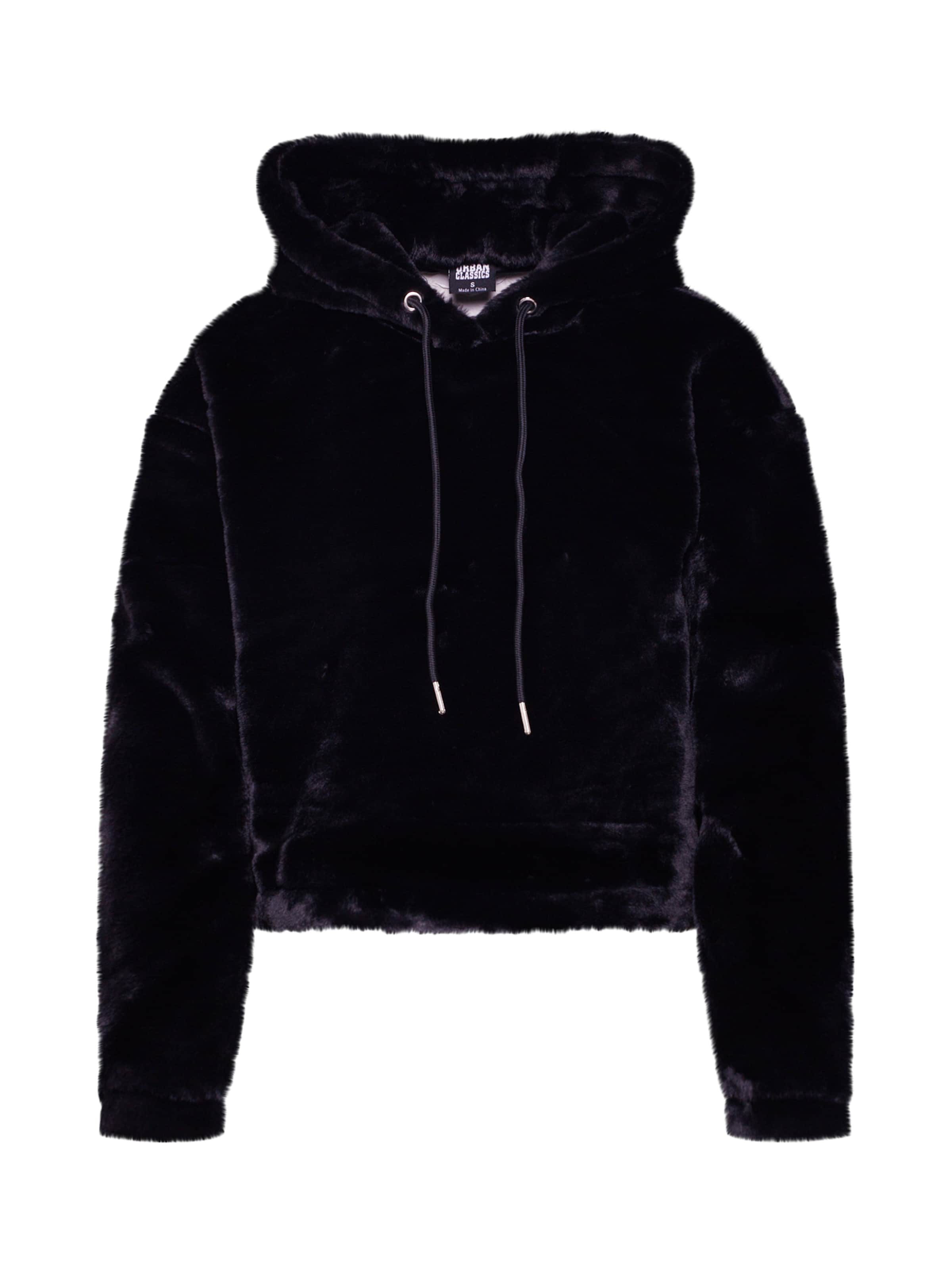 Bluză de molton de la Urban Classics pe negru: față