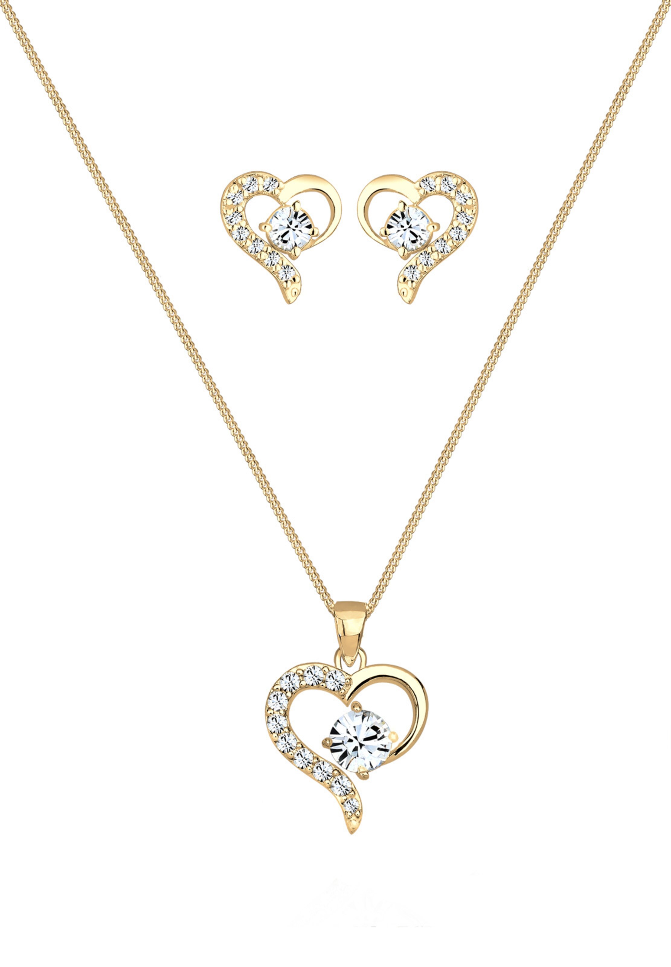 ELLI Schmuckset Herz in Gold: Vorderseite