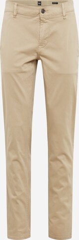 Regular Pantalon chino BOSS en beige : devant