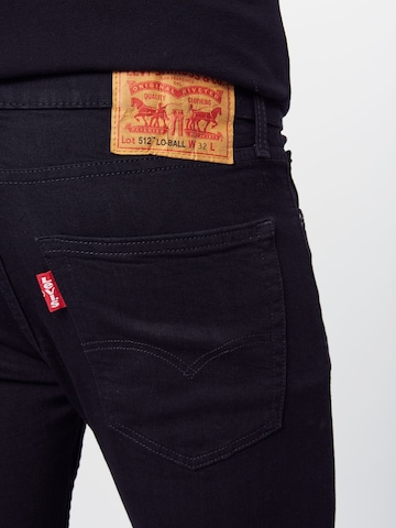 LEVI'S ® Slimfit Jeans '512 Slim Taper Lo Ball' in Zwart