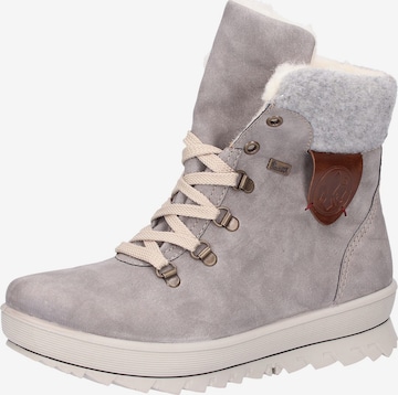 Rieker Lace-Up Ankle Boots in Grey: front