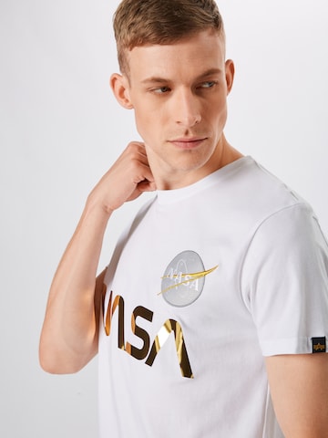 ALPHA INDUSTRIES - Camiseta 'NASA Reflective' en blanco