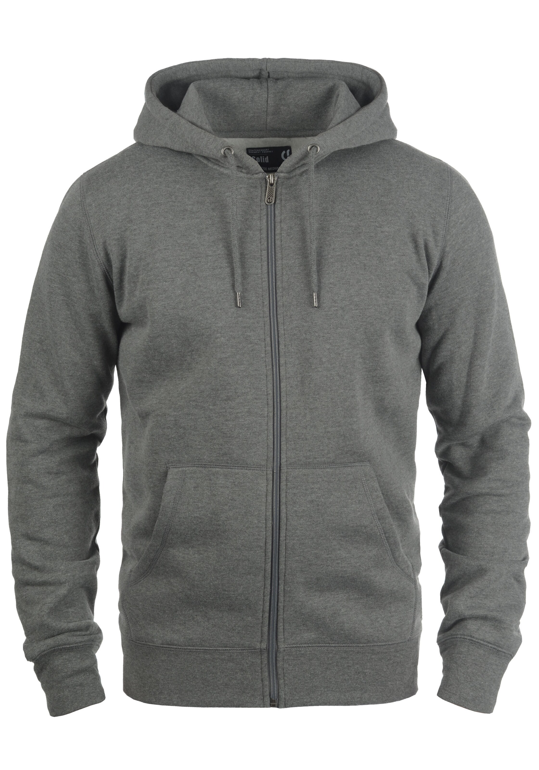 !Solid Sweatvest 'Berti' in Grijs: voorkant