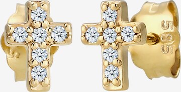 Elli DIAMONDS Oorbellen 'Kreuz' in Goud: voorkant