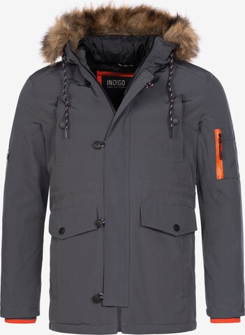 INDICODE JEANS Parka 'Leicester' in Grau: predná strana