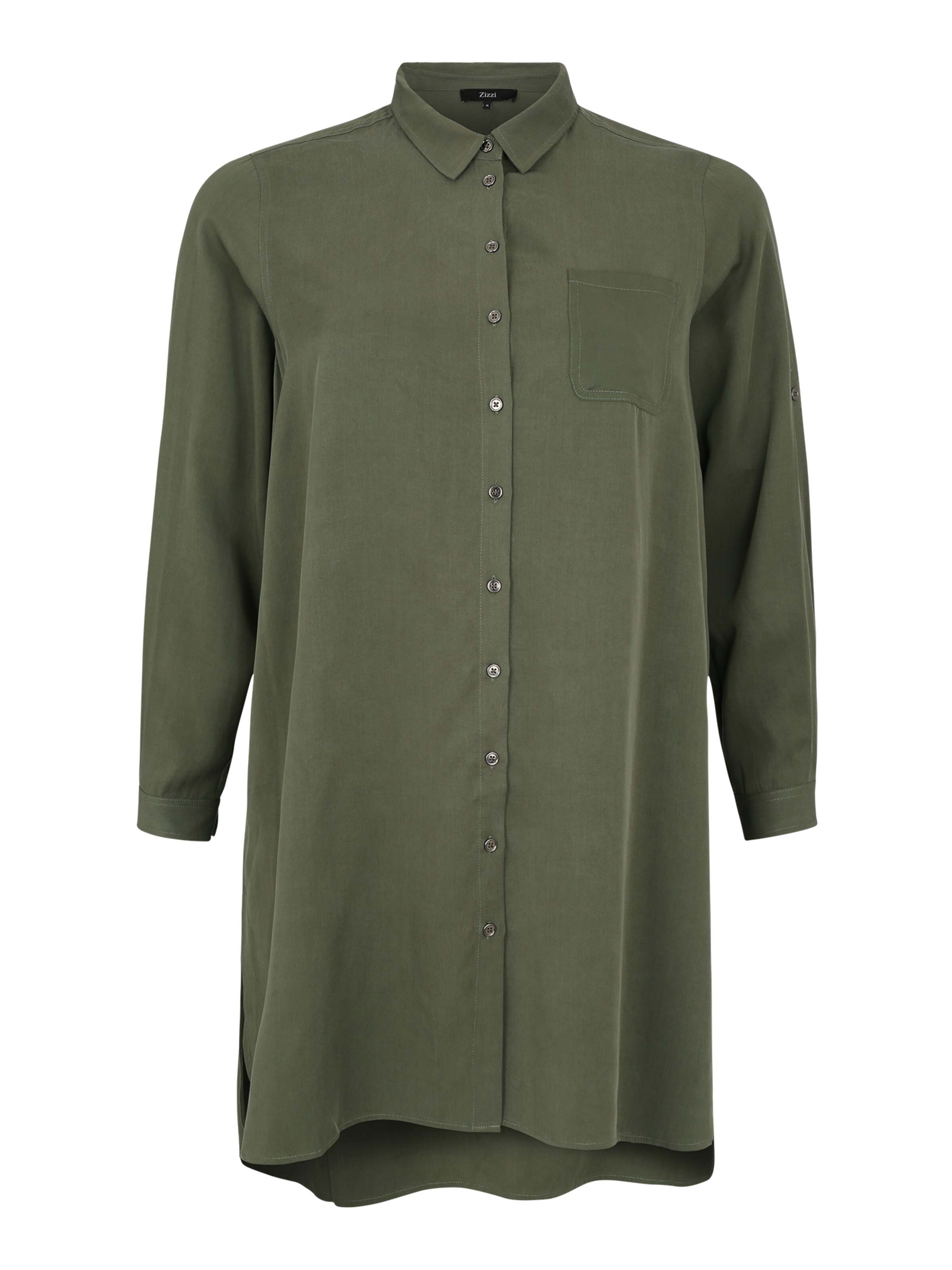 Zizzi - Blouse 'JACACIA' in de kleur Olijfgroen