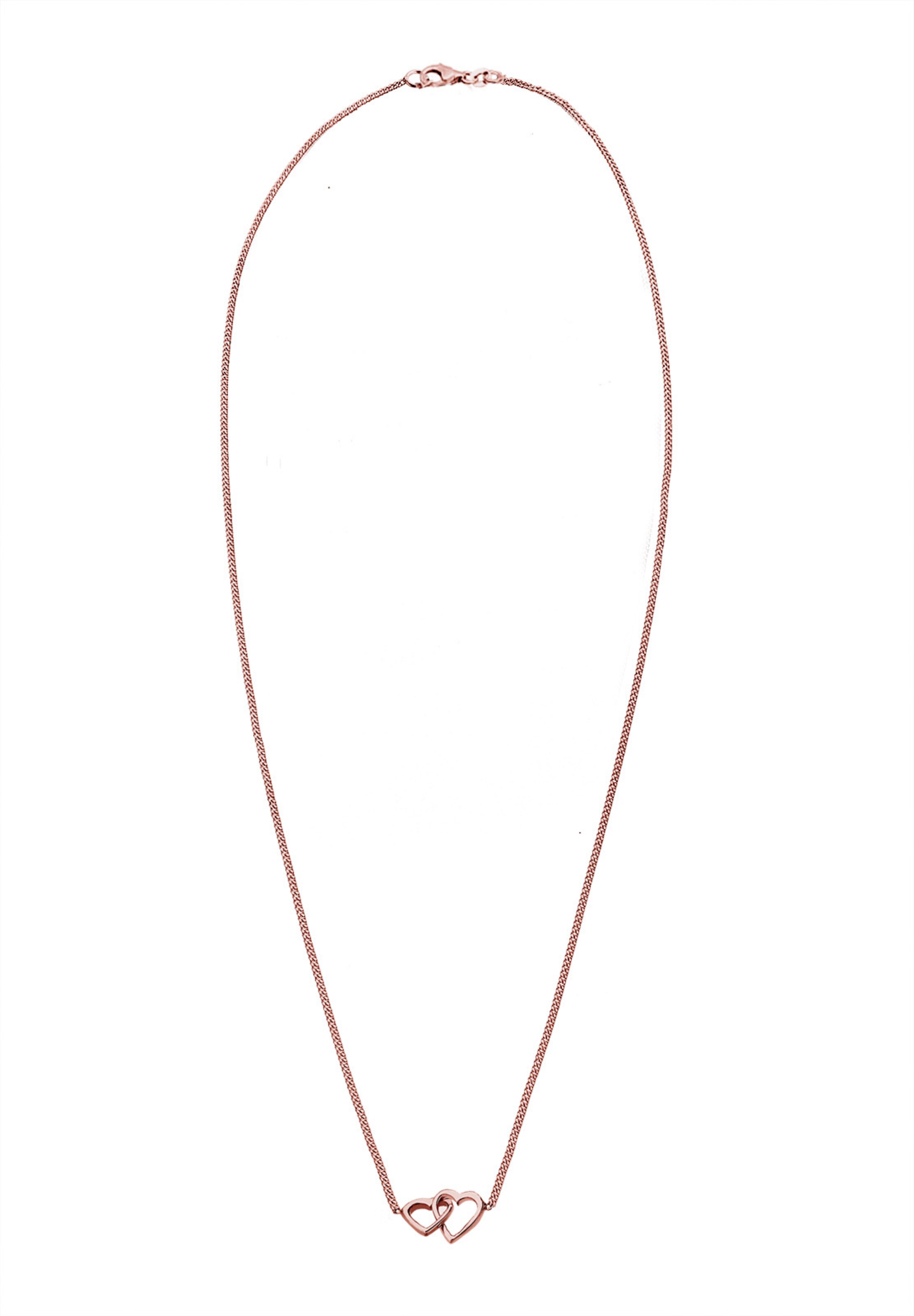 ELLI Kette 'Herz' in Gold: Vorderseite