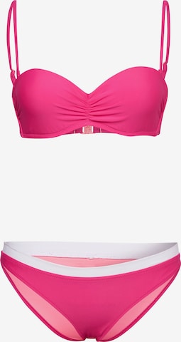 CHIEMSEE Normalny krój Bikini sportowe w kolorze różowy: przód