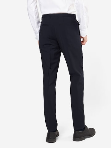 HUGO Red Slim fit Pleated Pants 'Hartley' in Blue