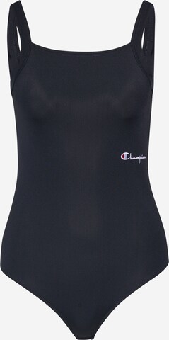 Champion Reverse Weave Shirt Bodysuit in Black: front