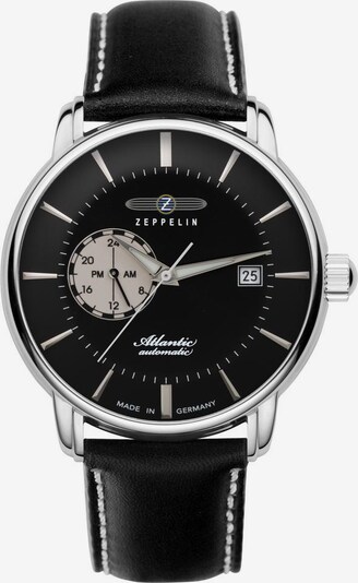 Zeppelin Uhr in schwarz / silber, Produktansicht