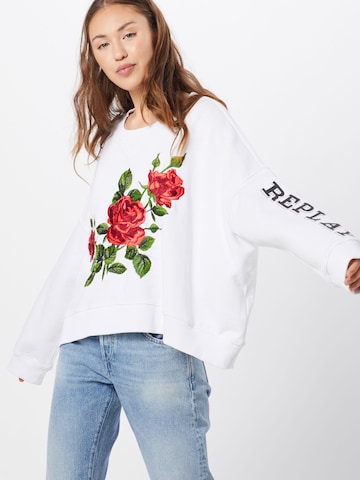 REPLAY Sweatshirt in Weiß: Vorderseite