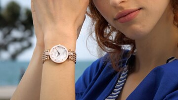 JOWISSA Quarzuhr 'Facet Strass' Swiss Ladies Watch in Gold