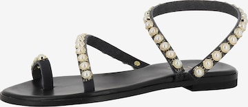 EVITA T-Bar Sandals 'OLIMPIA' in Black: front